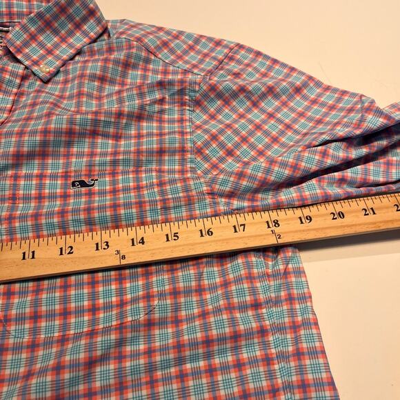 Vineyard Vines Men’s On the Go Nylon Classic Plaid Shirt in Neon Rosa XS NWT - Picture 7 of 9
